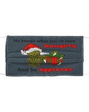 HE KNOWS WHEN YOU'RE BEEN NAUGHTY AND HE APPROVES Mask tile