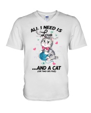 All I Need Is Love And A Cat V-Neck T-Shirt tile