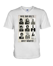 Rock and Roll's Most Wanted - Part I V-Neck T-Shirt tile