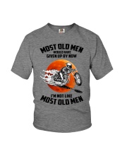 most old men motorcycle drag racing Youth T-Shirt tile