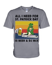 all i need dj mix st patrick V-Neck T-Shirt tile