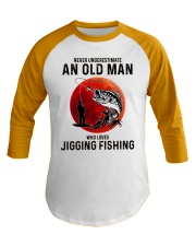 never-jigging-fishing-oldman Baseball Tee tile