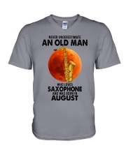 saxophone olm 08 V-Neck T-Shirt tile