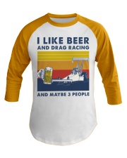like beer and drag racing Baseball Tee tile