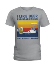 like beer and drag racing Ladies T-Shirt tile
