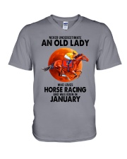 01 horse racing olwm V-Neck T-Shirt tile