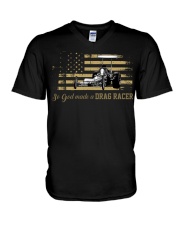 drag racer so god V-Neck T-Shirt tile