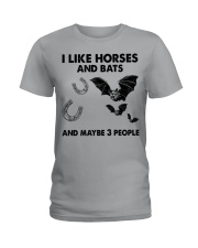 I Like Horses and bats Ladies T-Shirt tile