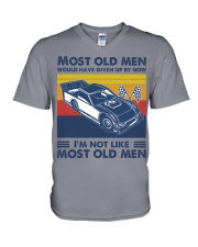 most old men Dirt track racing V-Neck T-Shirt tile