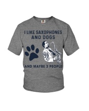 I Like Saxophones And Dogs Youth T-Shirt tile