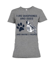 I Like Saxophones And Dogs Premium Fit Ladies Tee tile