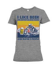 motorcycle drag racing like beer Premium Fit Ladies Tee tile