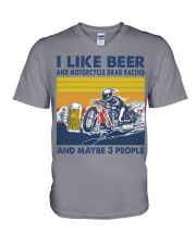 motorcycle drag racing like beer V-Neck T-Shirt tile
