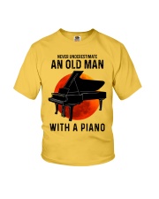Piano never old man Youth T-Shirt tile