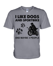 like dog sportbike V-Neck T-Shirt tile