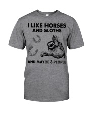 i like horses and sloths Classic T-Shirt tile