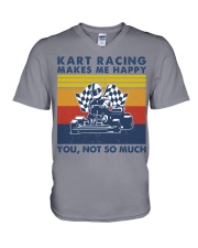 makes-me-happy-kart--racing V-Neck T-Shirt tile