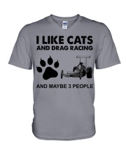 like cats drag racing V-Neck T-Shirt tile