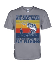 never--fly-fishing-oldman v1 V-Neck T-Shirt tile