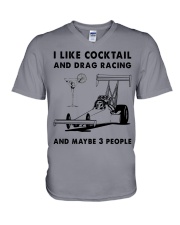 I LIKE COCKTAIL DRAG RACING V-Neck T-Shirt tile