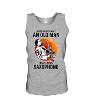 saxophone old man Unisex Tank tile