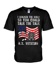 talk-veteran V-Neck T-Shirt tile