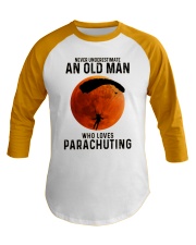 parachuting old man Baseball Tee tile