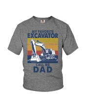 Excavator my favorite call me dad Youth T-Shirt tile