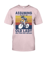 Cycling Assuming Old Lady Premium Fit Mens Tee tile