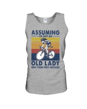 Cycling Assuming Old Lady Unisex Tank tile