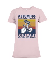 Cycling Assuming Old Lady Premium Fit Ladies Tee tile