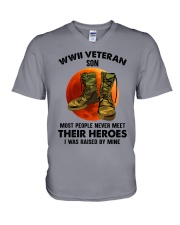 veteran son V-Neck T-Shirt tile