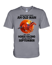 09 horse racing olm V-Neck T-Shirt tile