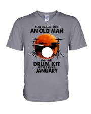 drum kit olm 01 V-Neck T-Shirt tile