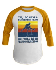 Hurdling Retirement Plan Baseball Tee tile