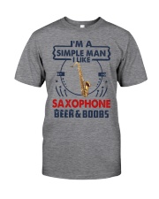 SAXOPHONE LIKE BEER AND BOOBS Classic T-Shirt front