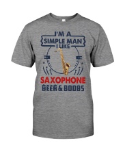 SAXOPHONE LIKE BEER AND BOOBS Premium Fit Mens Tee tile