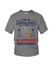 SAXOPHONE LIKE BEER AND BOOBS Youth T-Shirt tile