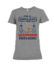 SAXOPHONE LIKE BEER AND BOOBS Premium Fit Ladies Tee tile