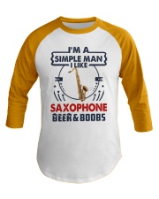 SAXOPHONE LIKE BEER AND BOOBS Baseball Tee tile