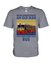 bus never olm vintage V-Neck T-Shirt tile
