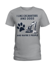 I Like Excavators And Dogs Ladies T-Shirt tile