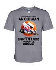 sprint car racing olm 08 V-Neck T-Shirt tile
