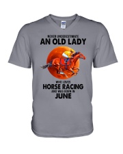 06 horse racing olwm V-Neck T-Shirt tile