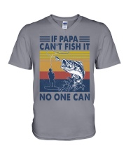 if papa can't fish it V-Neck T-Shirt tile