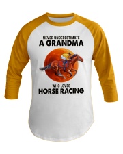 horse-racing-grandma Baseball Tee tile