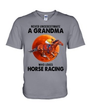 horse-racing-grandma V-Neck T-Shirt tile