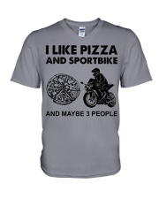 like pizza sportbike V-Neck T-Shirt tile