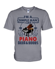 PIANO LIKE BEER AND BOOBS V-Neck T-Shirt tile