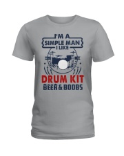 DRUM KIT LIKE BEER AND BOOBS Ladies T-Shirt tile